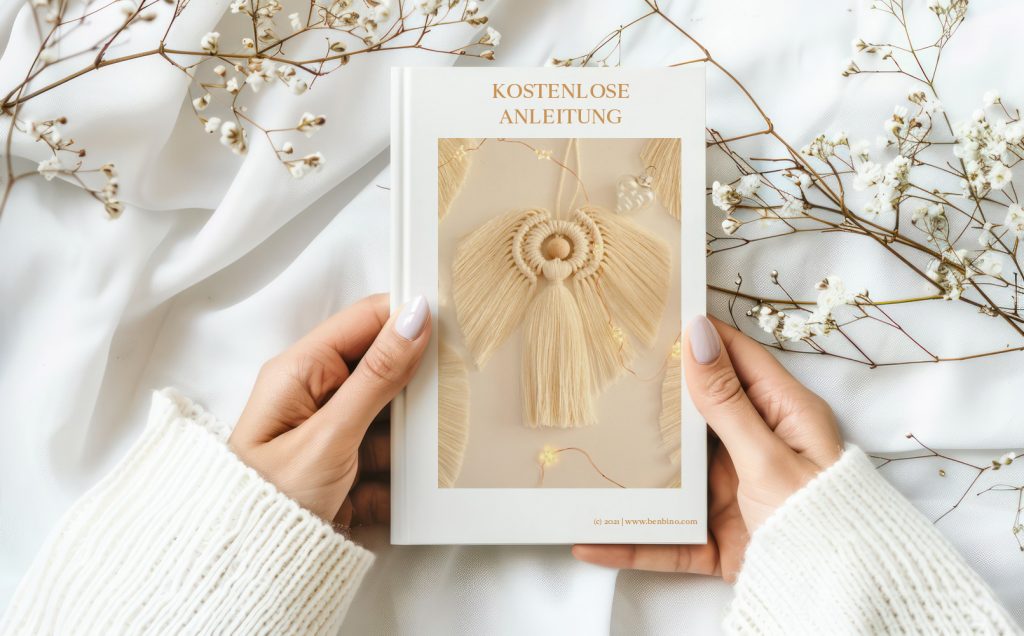 Makramee Engel, kostenlos, Anleitung, download, ausdrucken, Drucker, freebie, Geschenk, Weihnachten, Anhänger, DIY, basteln, benbino