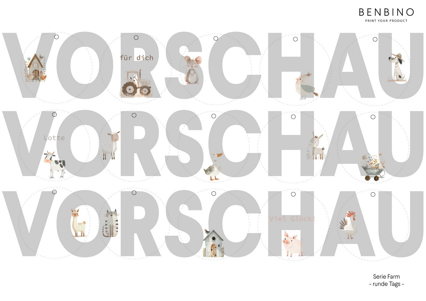 Kindergeburtstag, Mottogeburtstag, Motto, Geburtstag, Farm, Bauernhof, Tiere, Tags, Danke, Geschenkanhänger, Gastgeschenk, download, ausdrucken, drucken, personalisieren, Name, Vorname, benbino