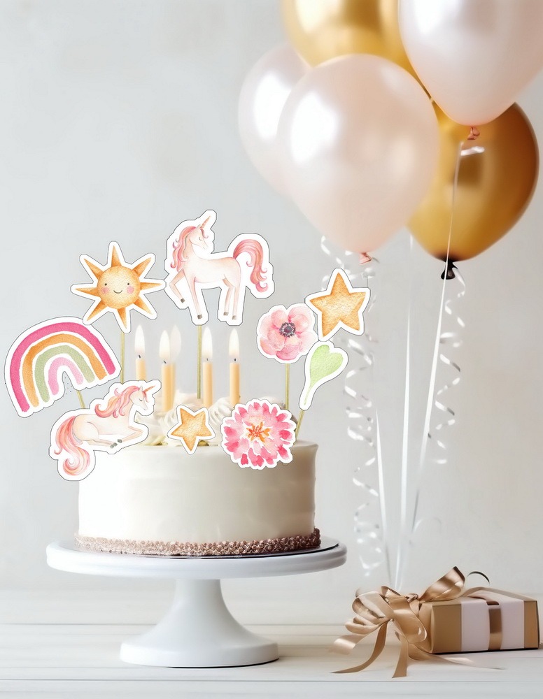 Einhorn, Unicorn, Kindergeburtstag, Mottogeburtstag, Caketopper, Cake Topper, Cupcake Topper, Tortendeko, Tischdeko, benbino