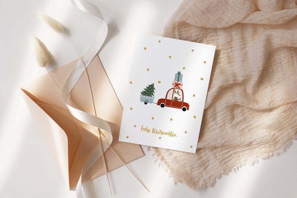 Kindergeburtstag, Mottogeburtstag, Autos, Fahrzeuge, Polizei, Feuerwehr, benbino, Postkarte, Weihnachtskarte, 4er Set, download, ausdrucken, drucken, DIY