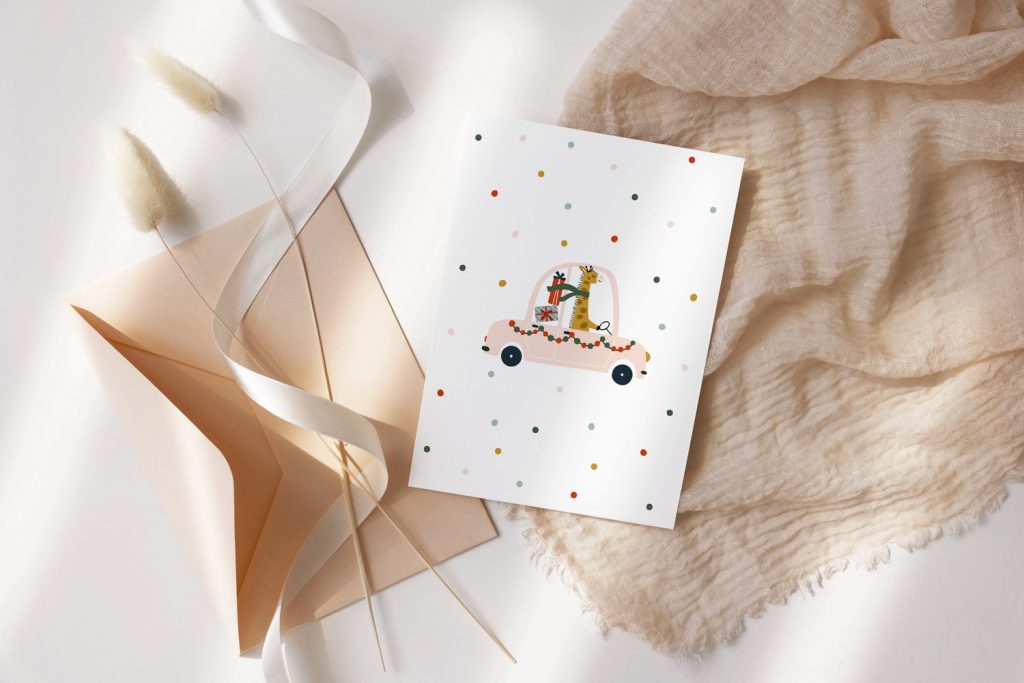 Kindergeburtstag, Mottogeburtstag, Autos, Fahrzeuge, Polizei, Feuerwehr, benbino, Postkarte, Weihnachtskarte, 4er Set, download, ausdrucken, drucken, DIY