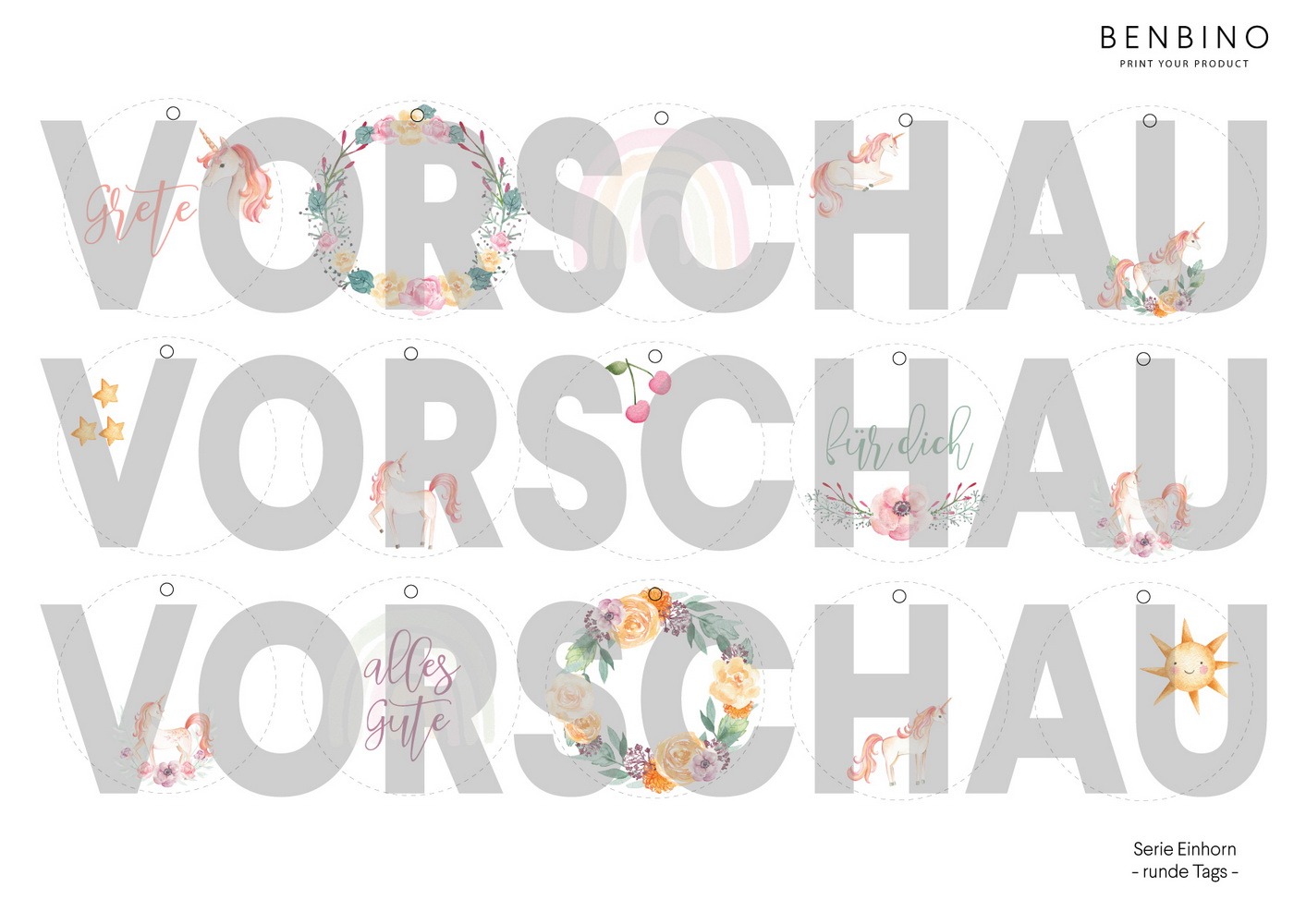 Kindergeburtstag, Mottogeburtstag, Motto, Geburtstag, Einhorn, unicorn, Tags, Danke, Geschenkanhänger, Name, Vorname, personalisieren, benbino