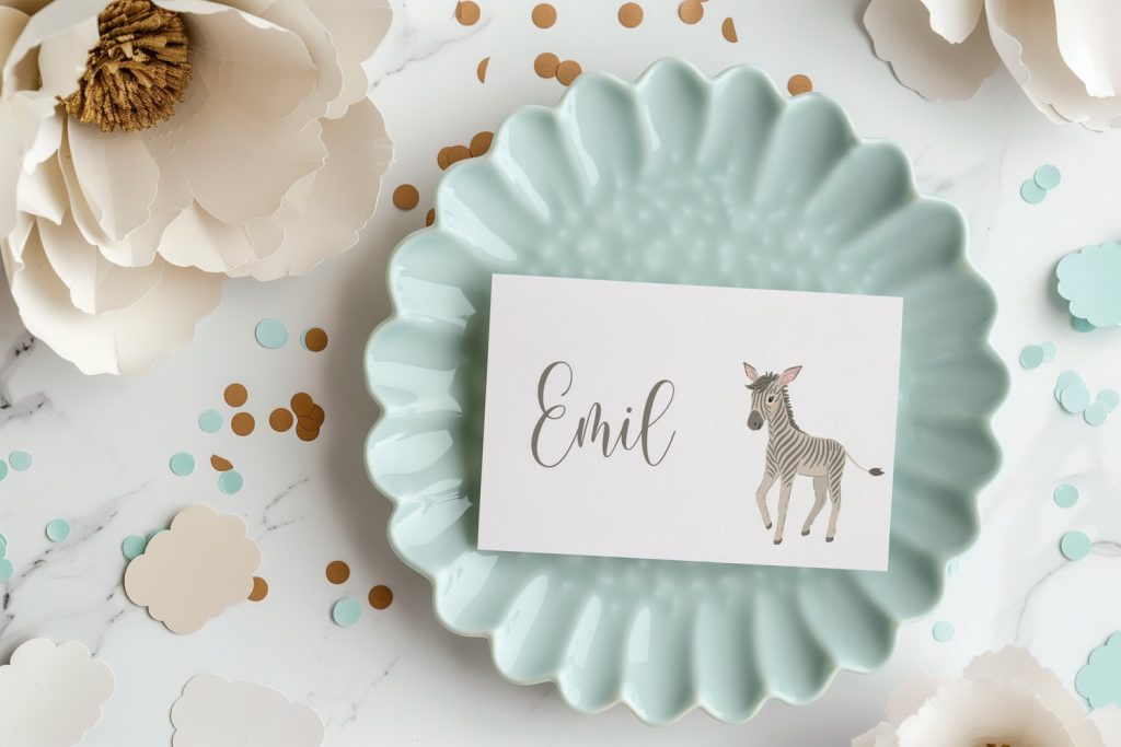 Kindergeburtstag, Mottogeburtstag, Motto, Geburtstag, Tischkarten, Platzkarten, Namenskarten, download, ausdrucken, drucken, personalisieren, Name, Vorname, benbino, Safari, Tiere, Dschungel