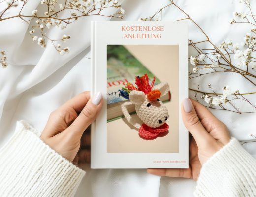 Einhorn, Lesezeichen häkeln, Häkelanleitung, Einhorn-Lesezeichen, DIY, kostenlose Anleitung, Freebie, benbino