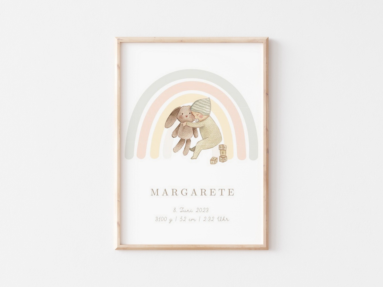Poster, personalisiertes Poster, personalisiert, mit Namen, mit Name, Vorname, Geburtsposter, Geburtsdaten, Geburt, Daten, Baby, Kinderzimmer, Babyzimmer, Deko, Dekoration, Illustration, Illustrationen, Baby, Kind, Mädchen, Junge, boho, beige, benbino