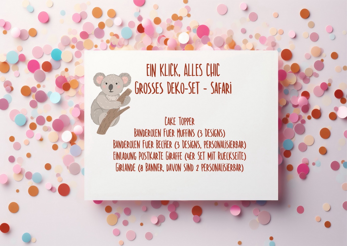 Safari, Deko-Set, Dekoset, Kindergeburtstag, Taufe, Geburtstag, Mottoparty, Ein Klick alles chic, benbino