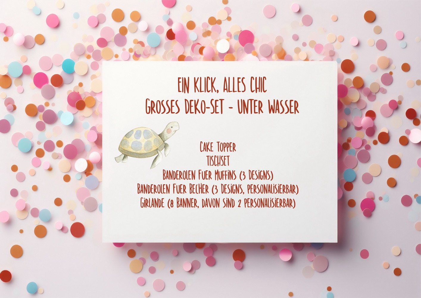 Unter Wasser, Deko-Set, Dekoset, Kindergeburtstag, Taufe, Geburtstag, Mottoparty, Ein Klick alles chic, benbino