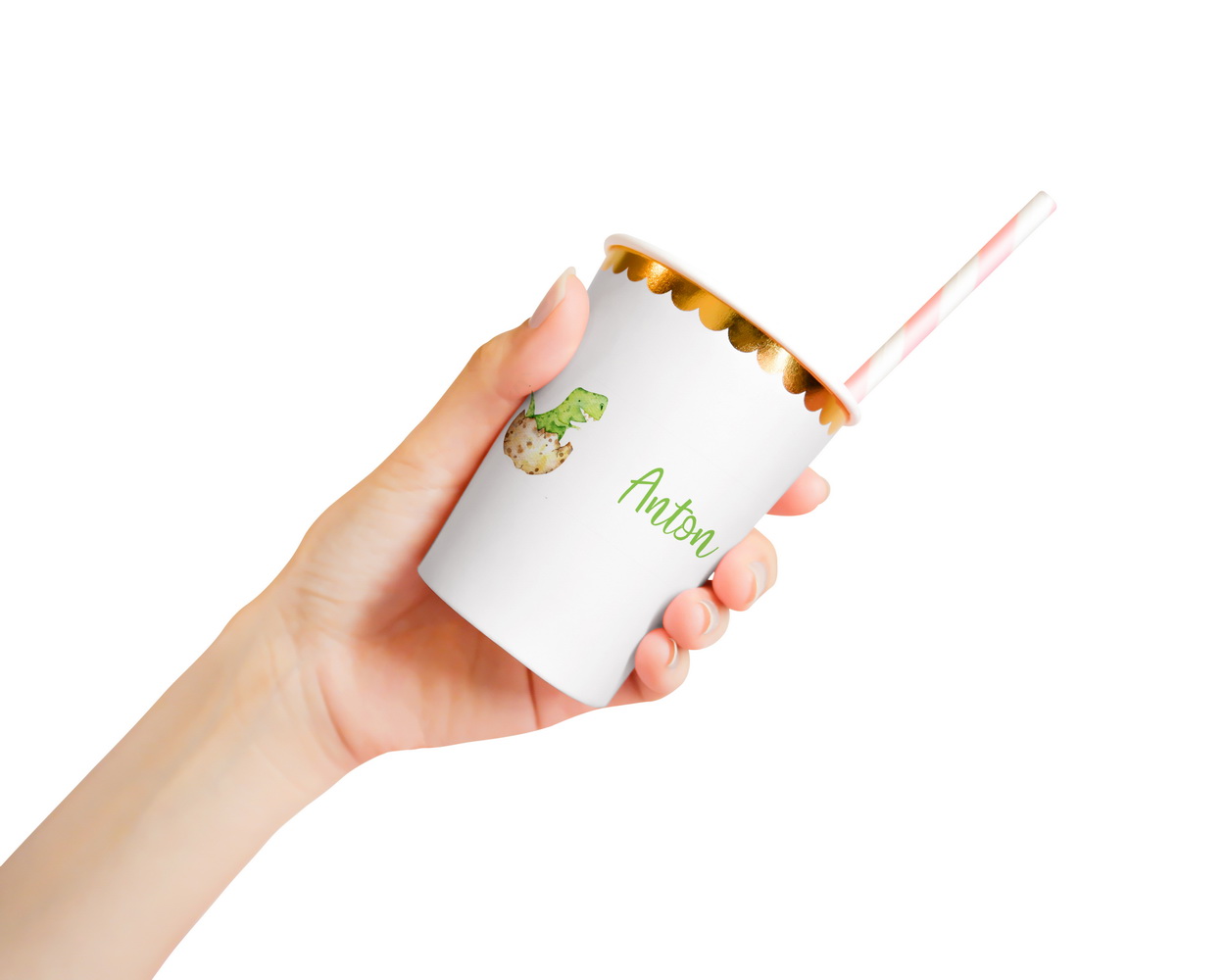 Kindergeburtstag, Mottogeburtstag, Motto, Geburtstag, benbino, Dinosaurier, Dinos, Banderolen, Namen, Vornamen, Becher, Glas, Gläser, Flasche