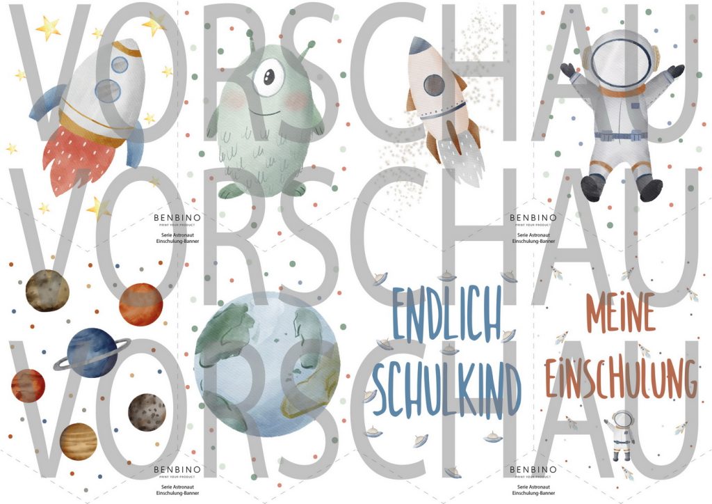 Einschulung, erster Schultag, Schulkind, Schule, Banner, Girlande, Einschulungsfeier, benbino