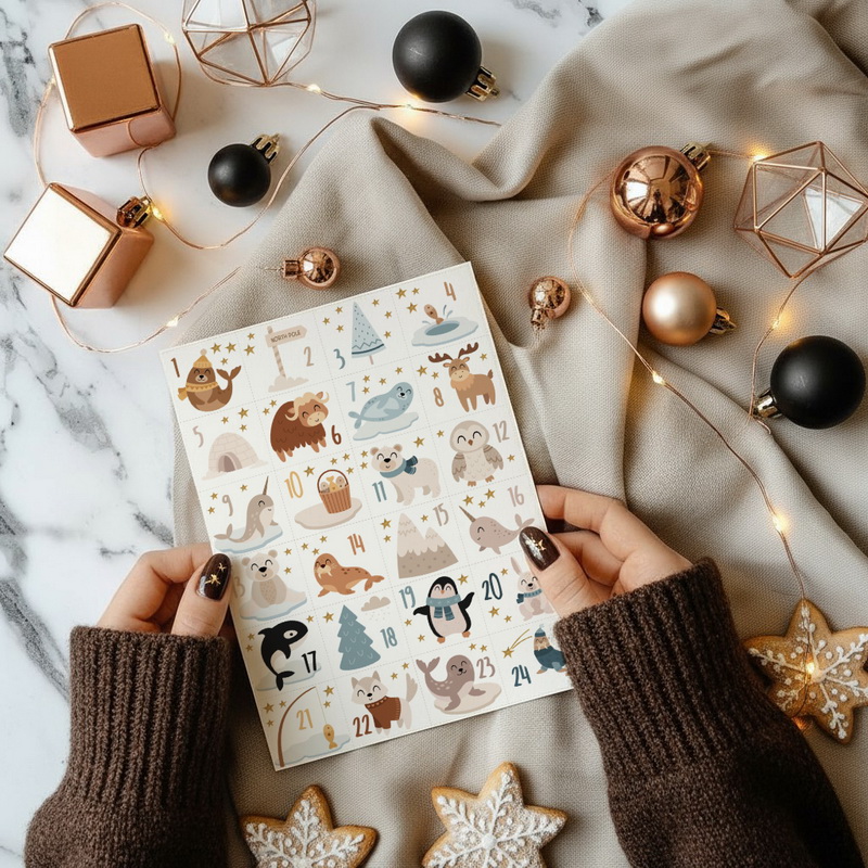 benbino, Adventskalender, Adventskalenderzahlen, Advent, Winter, Weihnachten, Zahlen 1 - 24, ausdrucken, download, DIY, Arktis, Walross, Winter, Eis, Schnee
