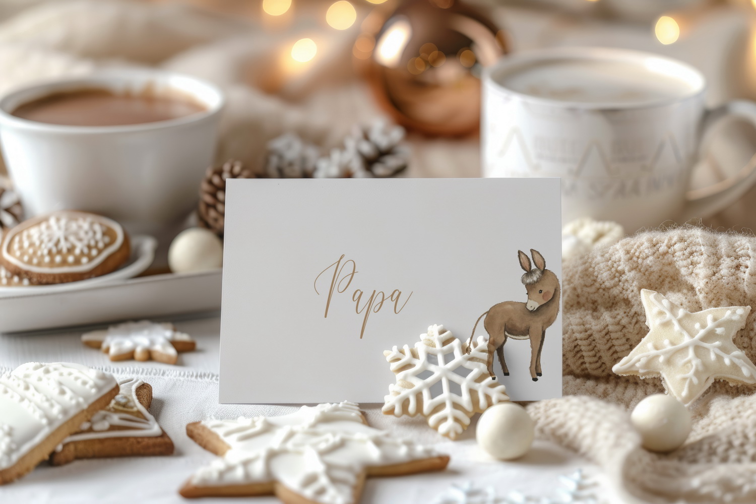 BENBINO, Tischkarten, Weihnachten, Christmas, Weihnachtsgeschichte, Krippe, Namenskarten, Platzkarten, Weihnachtsdeko, Weihnachtsessen, Weihnachtstafel, Gäste, Familienfeier, Familie