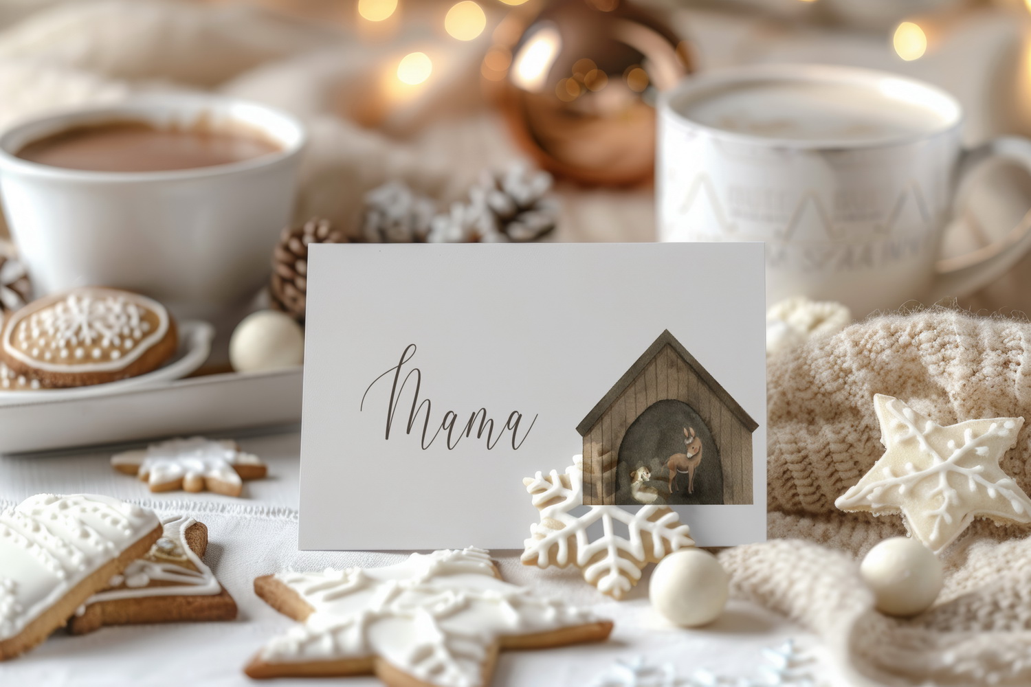 BENBINO, Tischkarten, Weihnachten, Christmas, Weihnachtsgeschichte, Krippe, Namenskarten, Platzkarten, Weihnachtsdeko, Weihnachtsessen, Weihnachtstafel, Gäste, Familienfeier, Familie, Cake Topper, Caketopper, Weihnachtstorte, Tortendeko, Topper