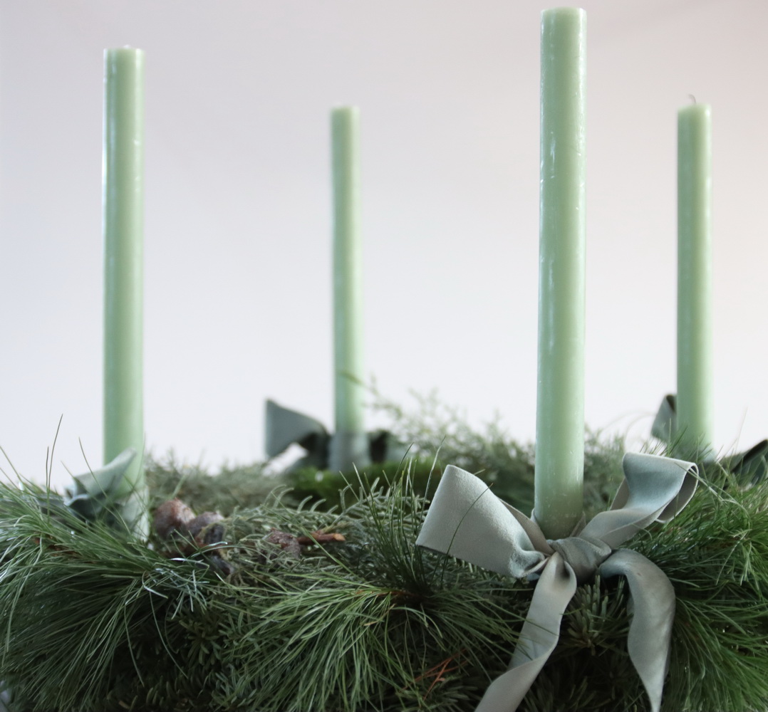 Adventskranz, Advent, Weihnachten, christmas, salbei, natürlich, Tannengrün, Kranz, benbino