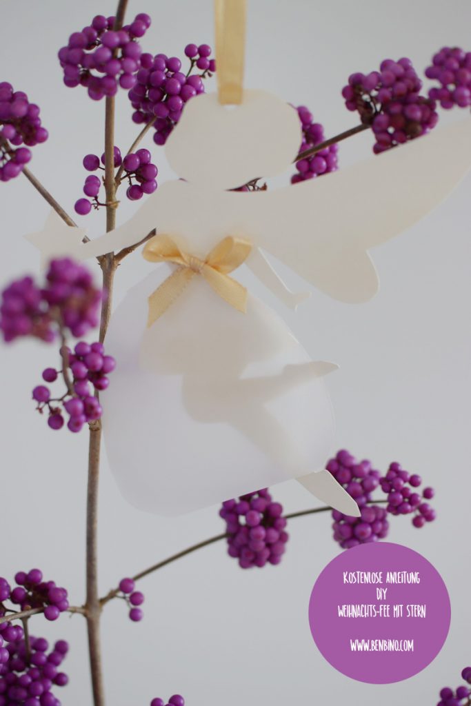 Weihnachten, Fee, Weihnachts-Fee, Stern, Vorweihnachtszeit, Weihnachtsdeko, Engel, Basteln, DIY, Anleitung, kostenlose Anleitung, benbino