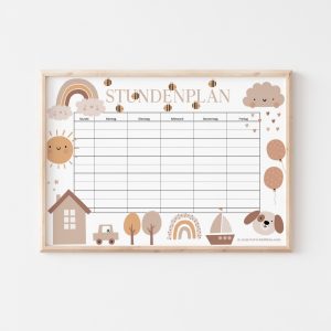 BENBINO Kindergeburtstag Boho Deko zum Download Ausdrucken Stundenplan Einschulung erster Schultag