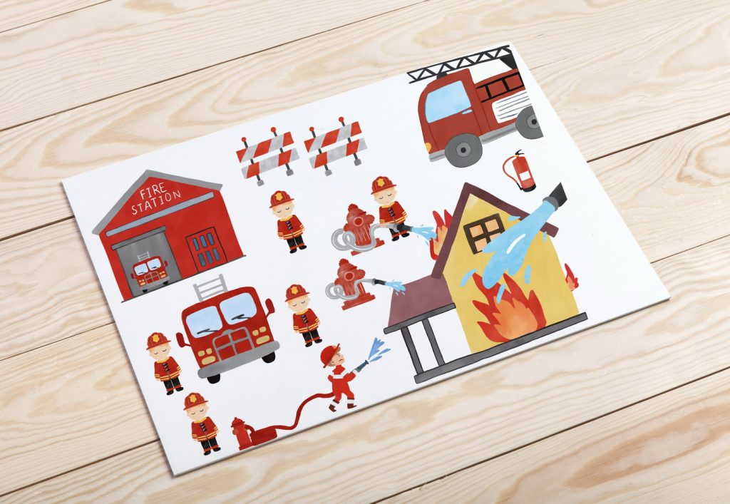 BENBINO Kindergeburtstag Feuerwehr Deko zum Download Ausdrucken