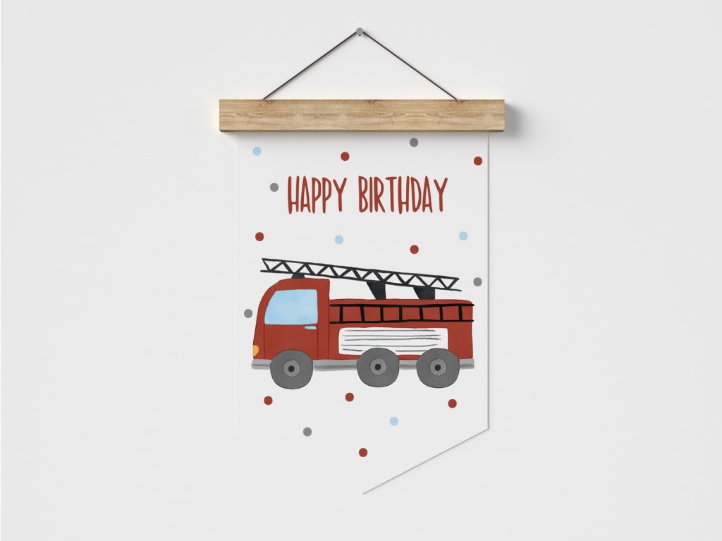 BENBINO Kindergeburtstag Feuerwehr Deko zum Download Ausdrucken Stundenplan Einschulung erster Schultag