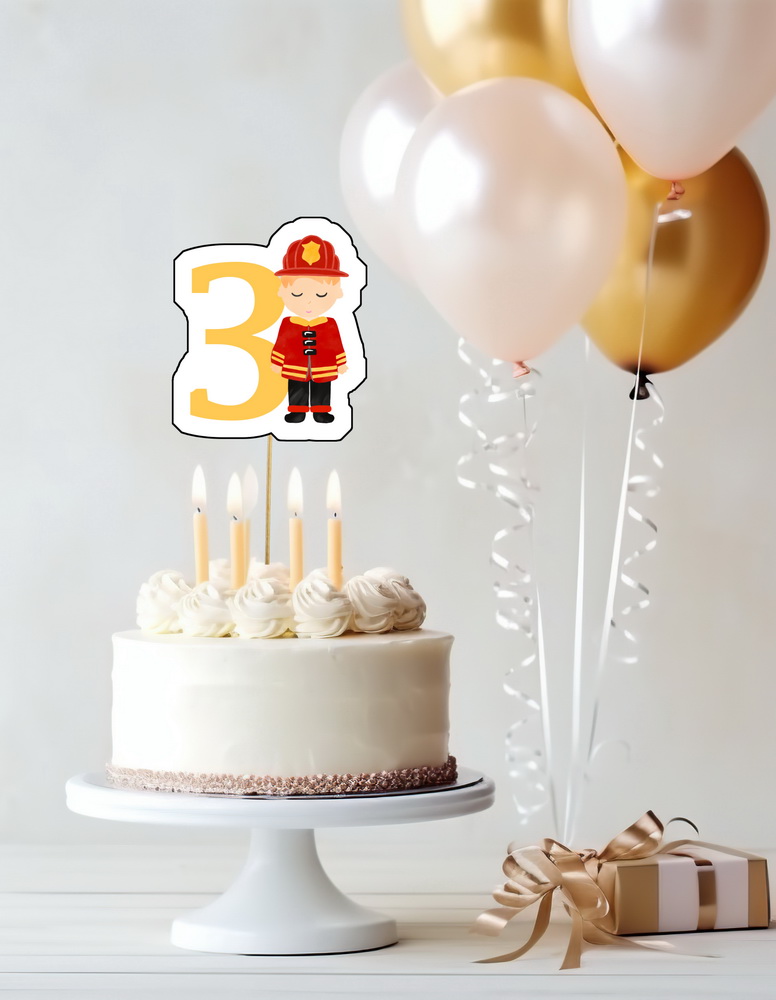 BENBINO Kindergeburtstag Feuerwehr Deko zum Download Ausdrucken Cake Topper Zahlen
