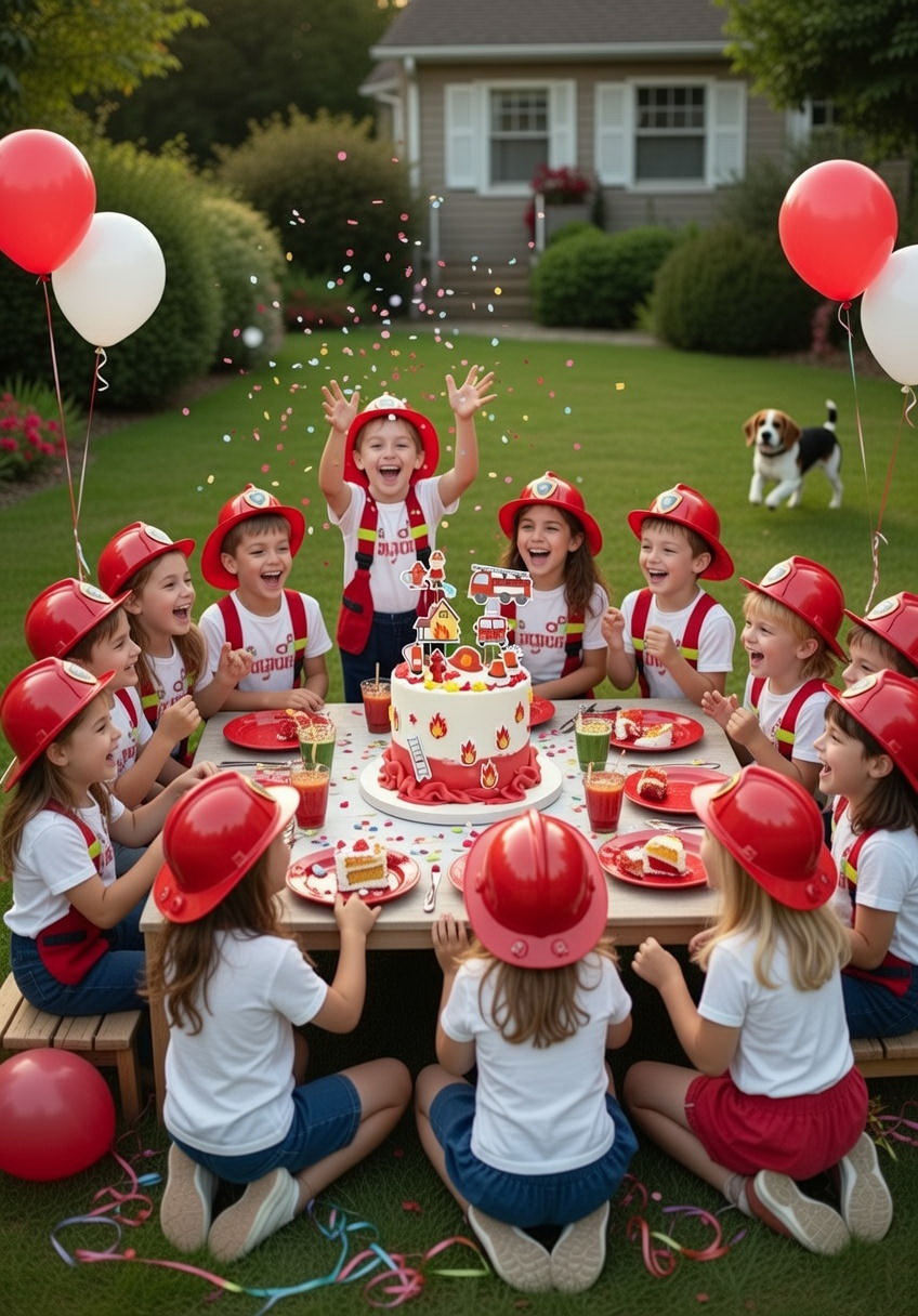 BENBINO Kindergeburtstag Feuerwehr Deko zum Download Ausdrucken