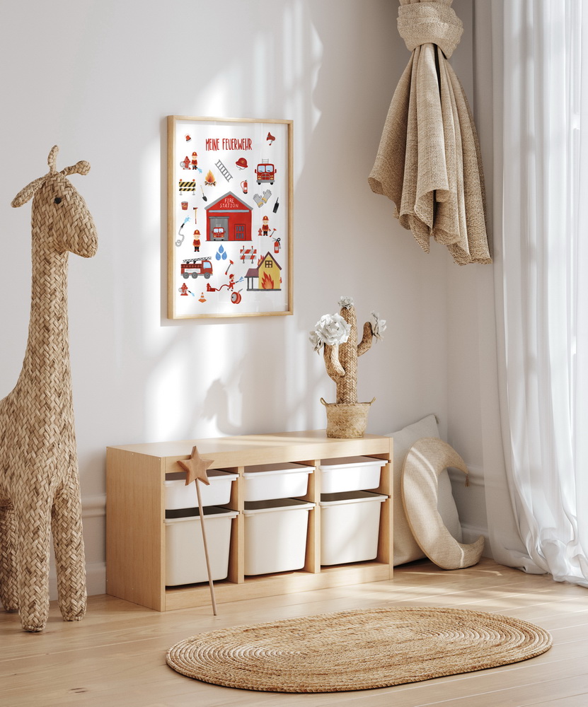 BENBINO Kindergeburtstag Feuerwehr Deko zum Download Ausdrucken Poster