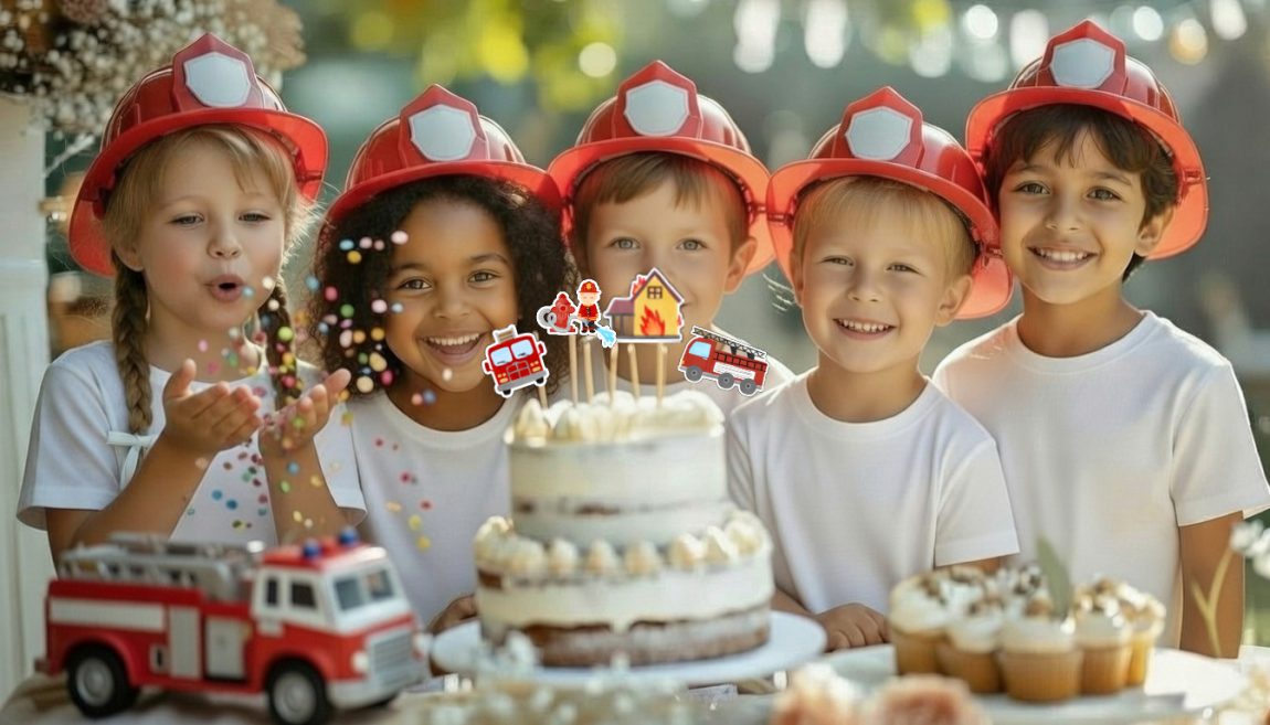 BENBINO Kindergeburtstag Feuerwehr Deko zum Download Ausdrucken
