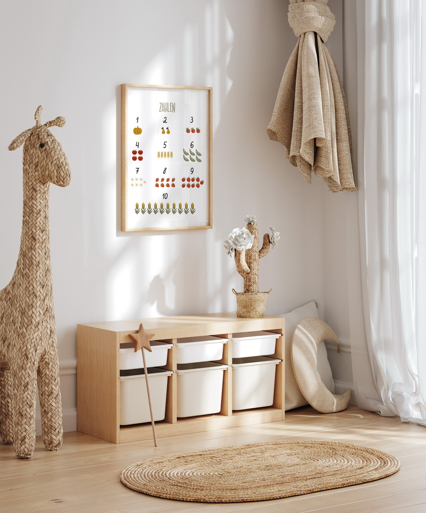 benbino, Kindergeburtag, Pferdegeburtstag, Pferdemädchen, Pferde, Mottogeburtstag, Bauernhof, Garten, Obst, Gemüse, Poster, Zahlen, 1 bis 10, 1 - 10