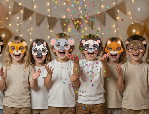 BENBINO, Kindergeburtstag, Mottogeburtstag, Tiermaske, Safari, Bauernhof, DIY, download, basteln, herunterladen, ausdrucken