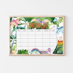 BENBINO, Kindergeburtstag, Mottogeburtstag, Geburtstag, Geburtstagsmotto, Dino, Dinos, Dinosaurier, Stundenplan, Einschulung, Schule, Schulkind, kostenlos, Freebie