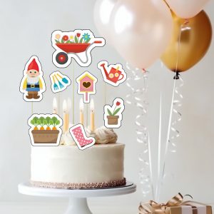 BENBINO, Kindergeburtstag, Mottogeburtstag, Geburtstag, Geburtstagsmotto, Garten, Gärtchen, Gärtnern, Girlande, Happy Birthday, Banderolen Muffins, Cupcakes, Deko, Geburtstagsdeko, Cake Topper, Torte, Geburtstagstorte, Caketopper