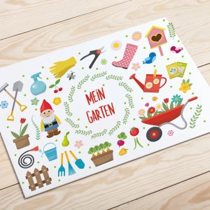 BENBINO, Kindergeburtstag, Mottogeburtstag, Geburtstag, Geburtstagsmotto, Garten, Gärtchen, Gärtnern, Happy Birthday, Deko, Tischset, Platzset, Tischunterlage, Geburtstagsdeko