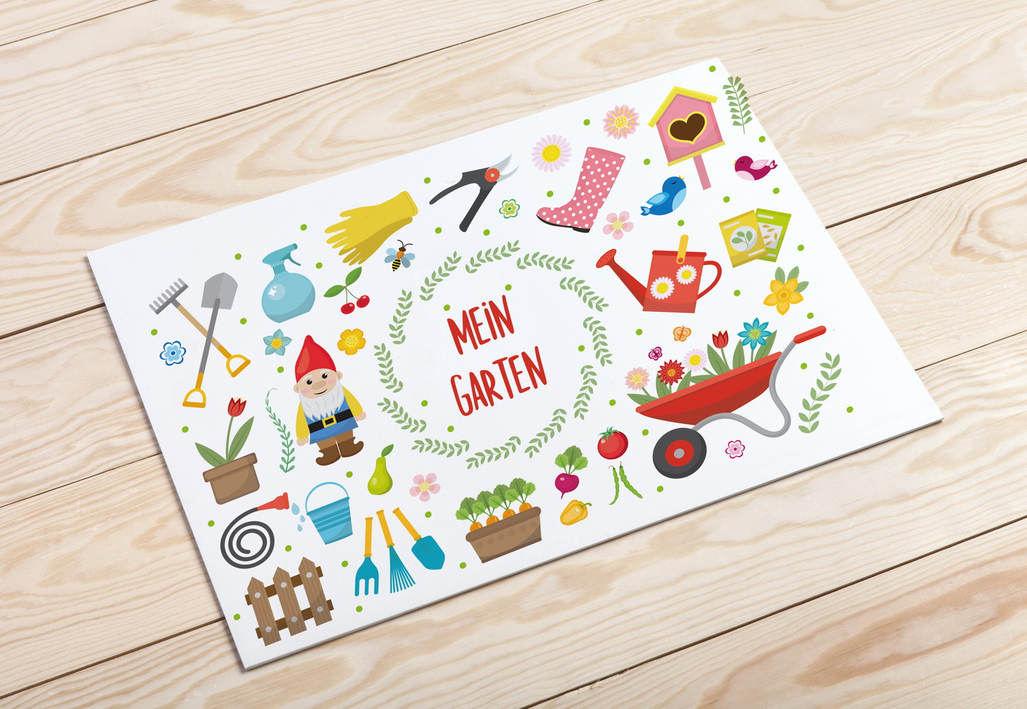 BENBINO, Kindergeburtstag, Mottogeburtstag, Geburtstag, Geburtstagsmotto, Garten, Gärtchen, Gärtnern, Happy Birthday, Deko, Tischset, Platzset, Tischunterlage, Geburtstagsdeko