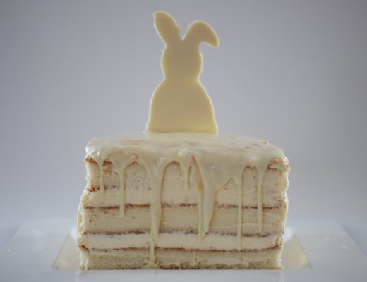 ostern, backen, osterkuchen, ostertorte, naked cake, osterhase, ohne backen, weiße schokolade, blitzkuchen, benbino