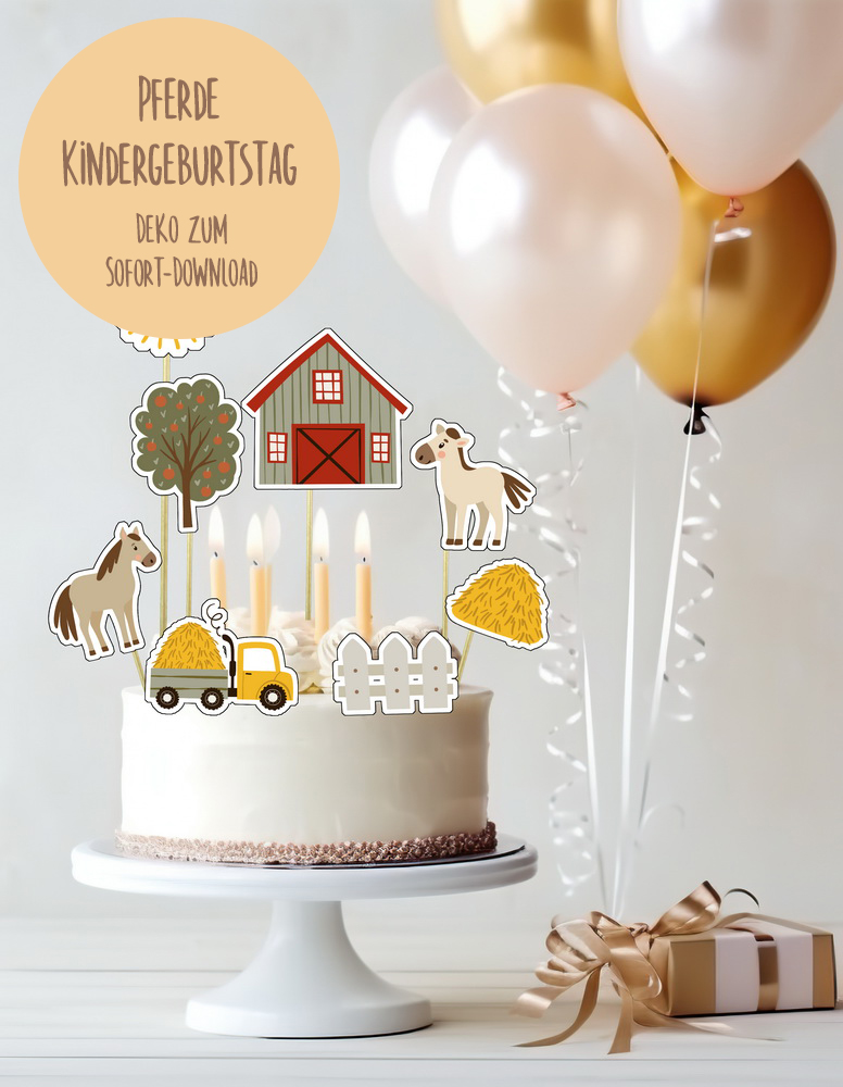 BENBINO Kindergeburtstag Pferde Pferdemädchen Deko zum Download und Ausdrucken